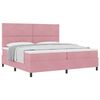 vidaXL Boxspringbett mit Matratze mit Kopfteil Rosa 200 x 200 cm Stoff