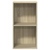 vidaXL Bücherregal 2 Fächer Sonoma-Eiche 40x30x76,5 cm Holzwerkstoff