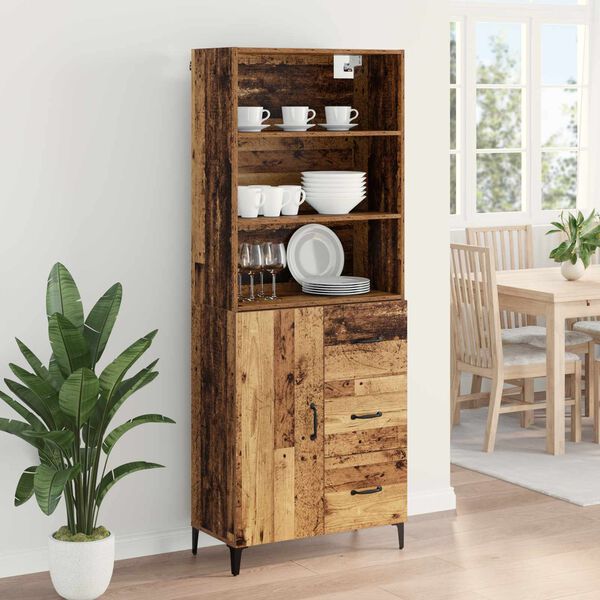 vidaXL Highboard Altholz 69,5 x 34 x 180 cm Holzwerkstoff