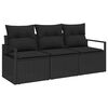 vidaXL Gartensofa-set 3 Stk. Schwarz Poly-Rattan