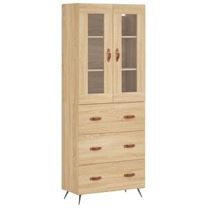 vidaXL Highboard Sonoma-Eiche 69,5x34x180 cm Holzwerkstoff
