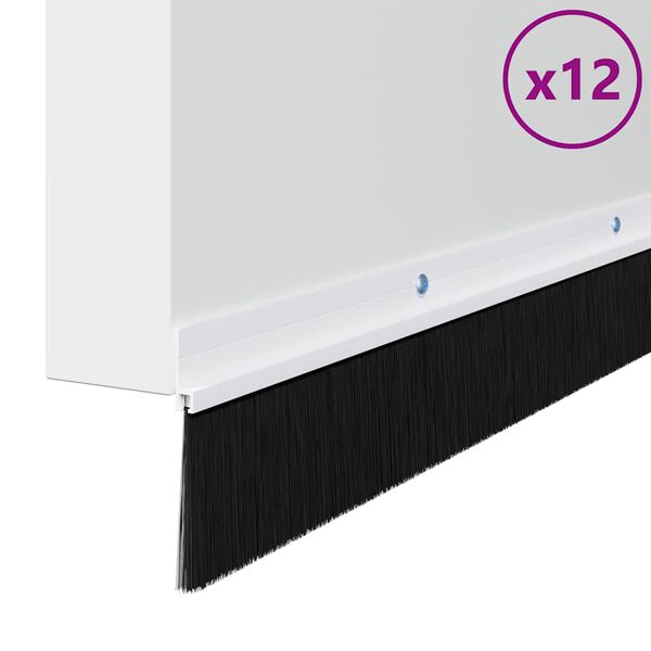 vidaXL Aufsteck T&uuml;rb&uuml;rstendichtungen 12 pcs Wei&szlig; 100 cm