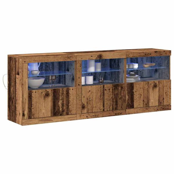 vidaXL LED-Sideboard Altholz 181 x 37 x 67 cm Holzwerkstoff