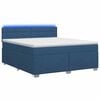 vidaXL Boxspringbett mit Matratze und LED Blau 140 x 190 cm Stoff
