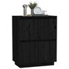vidaXL Sideboard Schwarz 60x34x75 cm Massivholz Kiefer