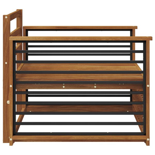 vidaXL 2 St&uuml;ck Sofa mit Armlehnen Massivholz Akazie Natur