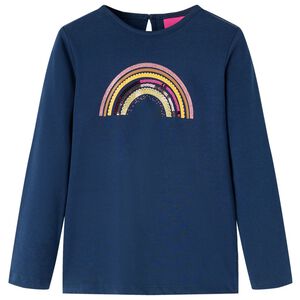 vidaXL Kinder-Langarmshirt Marineblau 128