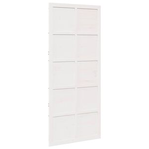 vidaXL Scheunent&uuml;r Wei&szlig; 80 x 2,5 x 208 cm Massives Kiefernholz