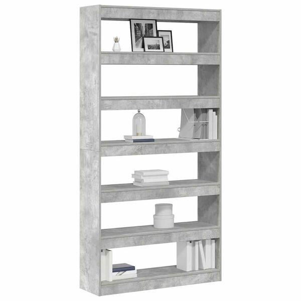 vidaXL B&uuml;cherregal Beton Grau 100 x 30 x 198 cm Holzwerkstoff