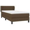 vidaXL Boxspringbett mit Matratze Dunkelbraun 90x200 cm Stoff