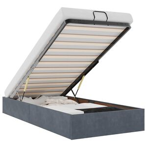 vidaXL Ottoman-Bett ohne Matratze Dunkelgrau 90x200 cm Samt