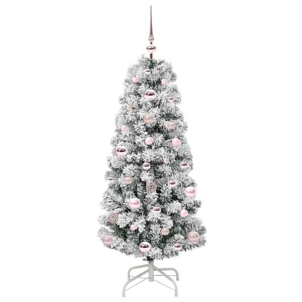 vidaXL K&uuml;nstlicher klappbarer Weihnachtsbaum Gr&uuml;n und Wei&szlig; 120 cm