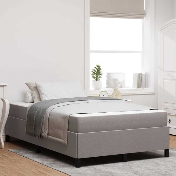 vidaXL Boxspringbett Taupe 120 x 190 cm Stoff