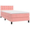 vidaXL Boxspringbett mit Matratze Rosa 80x200 cm Samt