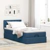 vidaXL Ottoman-Bett mit Matratze & LEDs Blau 80x200 cm Stoff