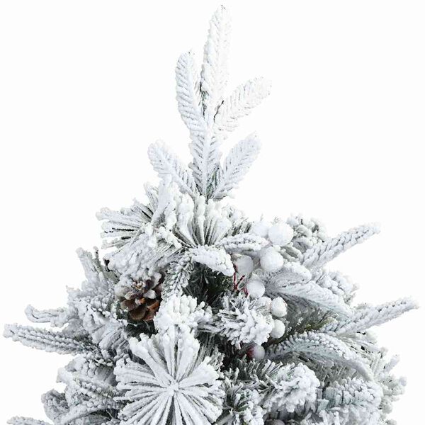vidaXL K&uuml;nstlicher Scharnier-Weihnachtsbaum schneebedeckt Wei&szlig; 150 cm