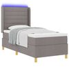vidaXL Boxspringbett mit Matratze Taupe 90 x 190 cm Stoff