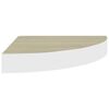 vidaXL Eck-Wandregal 2 Stk. Eiche und Wei&szlig; 25x25x3,8 cm MDF