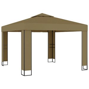 vidaXL Pavillon mit Doppeldach 3x3x2,7 m Taupe 180 g/m&sup2;