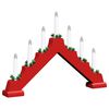 vidaXL Weihnachtskerzenbr&uuml;cke mit 7 LEDs 3 pcs Rot 39,5 x 5 x 29 cm