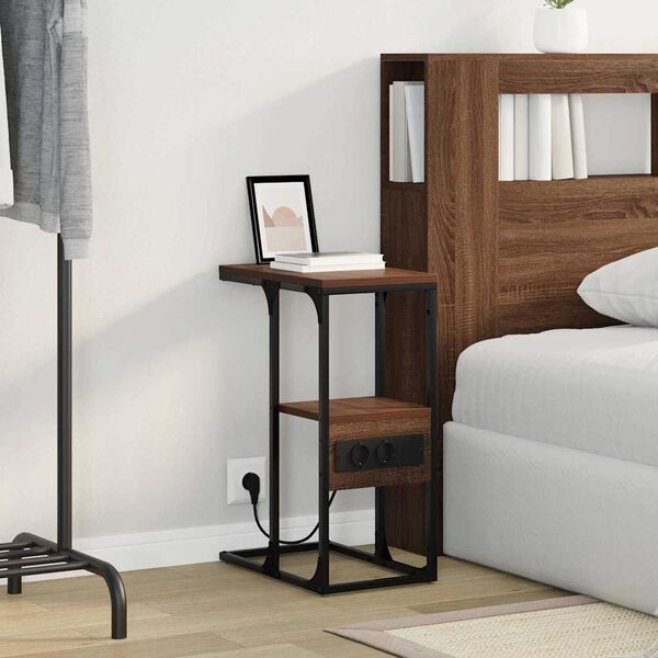 vidaXL Nachttisch Braune Eiche 41,5 x 26 x 60,5 cm Holzwerkstoff