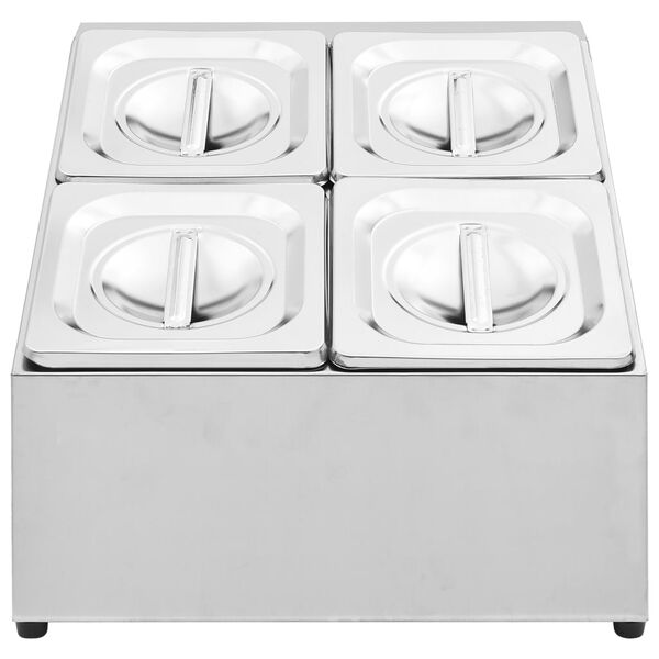 vidaXL Gastronorm-Ständer mit 4 GN 1/6 Behältern Edelstahl
