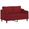 vidaXL 2-Sitzer-Sofa mit Kissen Weinrot 140 cm Stoff