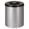 V-Part Papierkorb Selbstl&ouml;schend 80 L Silbern und Schwarz