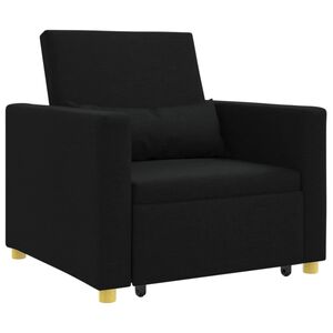 vidaXL Ausziehbare Schlafcouch Einzel Schwarz 90 x 165 x 87 cm Stoff