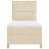 vidaXL LED Boxspringbett mit Matratze Creme 100 x 200 cm Stoff