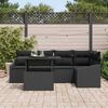 vidaXL Garten-Sofa-Set mit Kissen mit Speicher 6 pcs Schwarz
