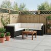vidaXL 4-tlg. Garten-Lounge-Set mit Auflagen Poly Rattan Schwarz