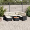 vidaXL 8-tlg. Garten-Sofagarnitur mit Kissen Schwarz Poly Rattan