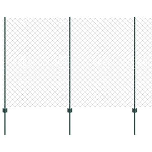 vidaXL Kettenzaun mit Pfosten 10 x 1,6 m PVC-beschichteter Stahl Gr&uuml;n