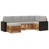 vidaXL Outdoor-Sofagarnitur 6 stk. Nat&uuml;rlich und Hellgrau Polyester