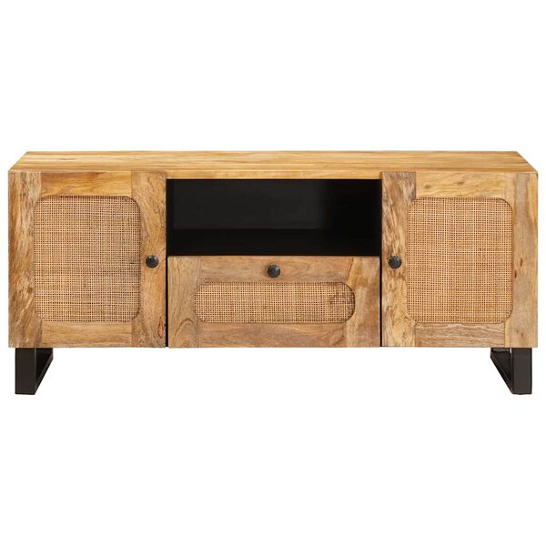 vidaXL TV-Schr&auml;nk mit Speicher Braun 105 x 33 x 46 cm Massivholz Mango