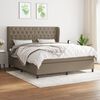 vidaXL Boxspringbett mit Matratze Taupe 160x200 cm Stoff