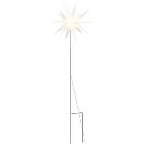 vidaXL LED-Weihnachtsstern mit Erdspie&szlig; Faltbar Wei&szlig; 57 cm
