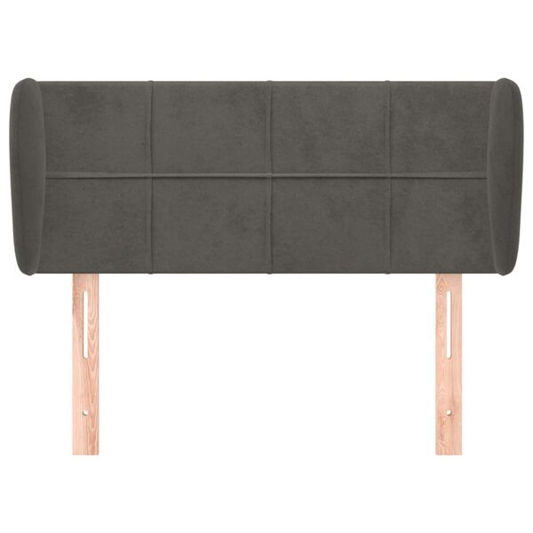 vidaXL Kopfteil mit Ohren Dunkelgrau 83x23x78/88 cm Samt
