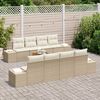 vidaXL Gartensofa-set mit Speicher 9 pcs Beige und Creme Poly-Rattan