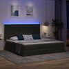 vidaXL Bett mit Stauraum und LED Dunkelgrau 200 x 200 cm Polyester