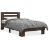 vidaXL Bettgestell Braun Eichen-Optik 90x190 cm Holzwerkstoff Metall
