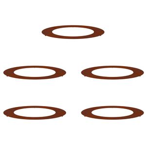 vidaXL geeignet f&uuml;r flache Baumringe 5 pcs Braun &Oslash;60 / 90 cm