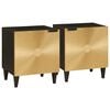 vidaXL Nachttisch 2 pcs Schwarz und Gold 40 x 33 x 46 cm Holzwerkstoff