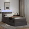 vidaXL Bett mit Stauraum und LED mit LED Grau 100 x 200 cm Kunstleder
