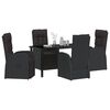 vidaXL Garten Essgruppe mit Kissen 5 pcs Schwarz Poly-Rattan