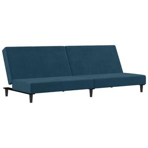 vidaXL Schlafsofa 2-Sitzer Blau Samt