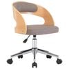 vidaXL Drehbarer B&uuml;rostuhl Taupe Bugholz und Stoff