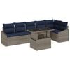 vidaXL Garten-Sofa-Set mit Kissen mit Kissen 7 pcs Grau und Marineblau