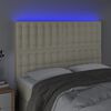 vidaXL LED Kopfteil Creme 144x5x118/128 cm Kunstleder